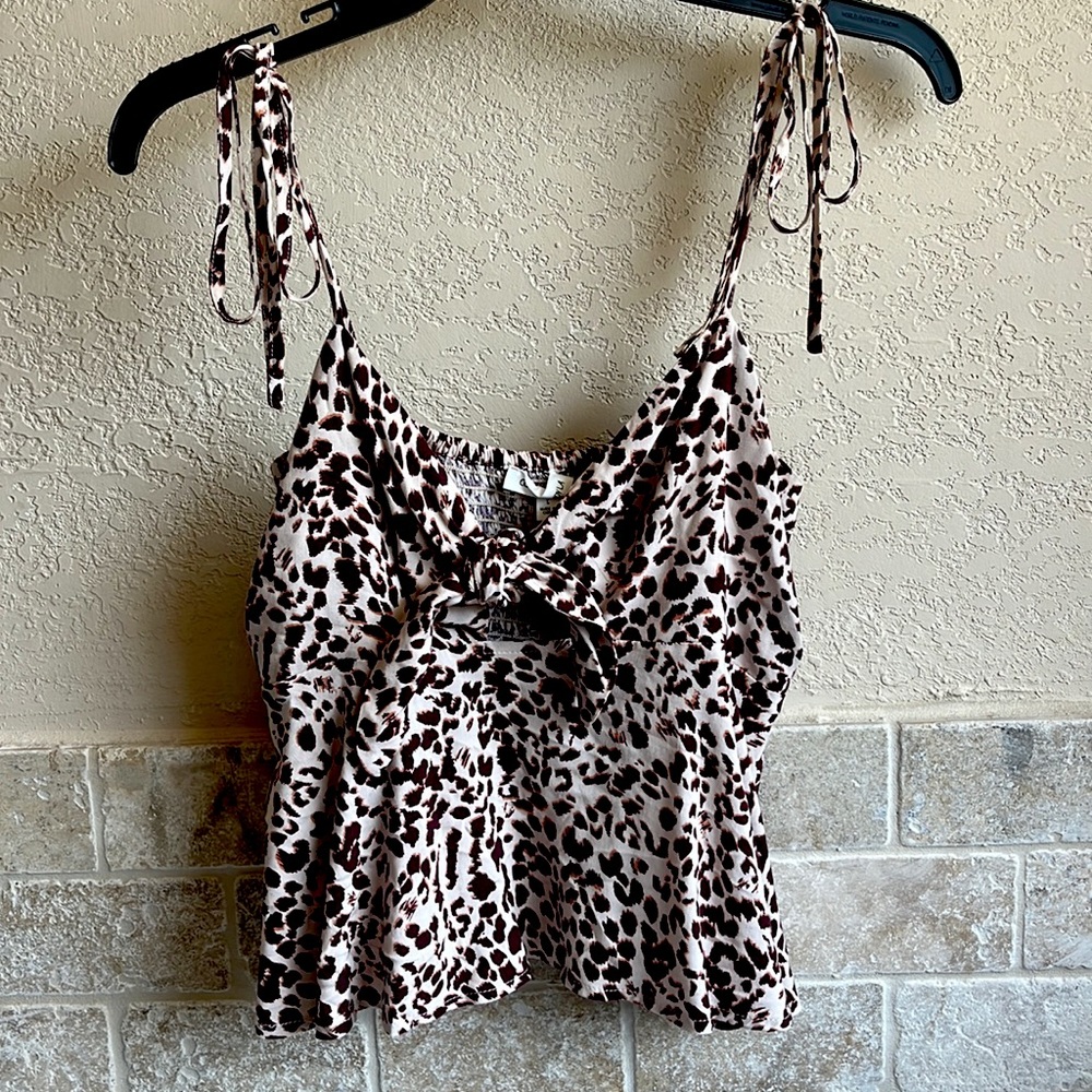 Cotton Candy LA Cropped Cheetah Top Size L